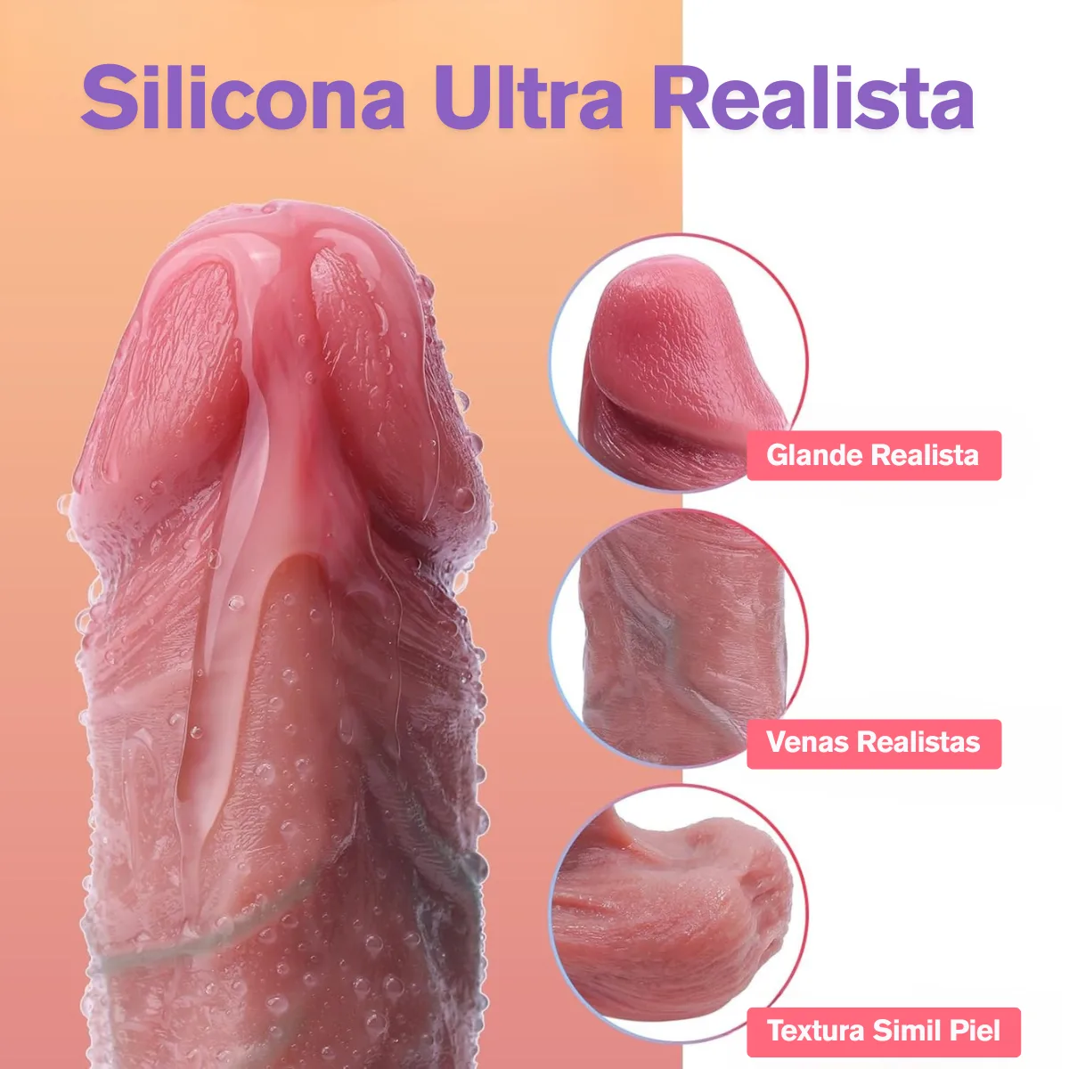 Consolador Pene vibrador con movimiento (Sube-Baja): imagen 3