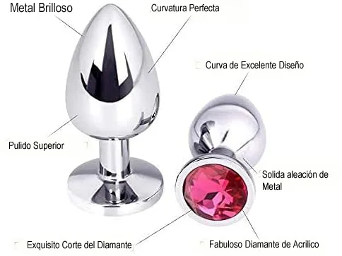 Plug Dilatador Anal Acero Strass – Metalico - Grande