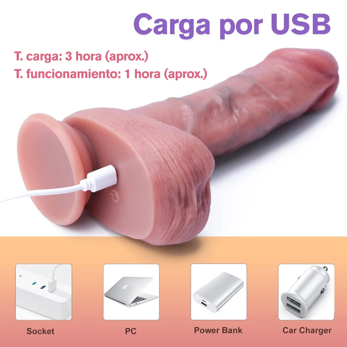 Consolador Pene vibrador con movimiento (Sube-Baja): imagen 5