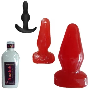 Kit Anal Total + 3 Plug + Gel Anal Lubricante Dilatador: imagen 1